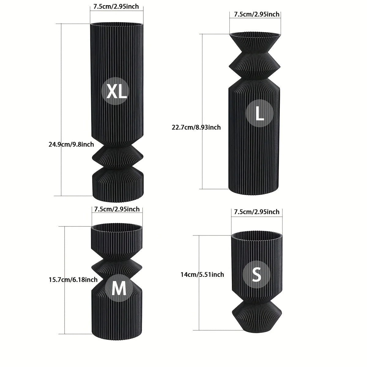 Nordic Black Decorative Plastic Vase – Minimalist Accent for Modern Interiors