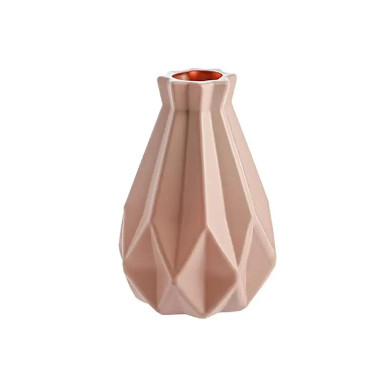 White Nordic-Style Imitation Ceramic Vase – Minimalist Decorative Flowerpot