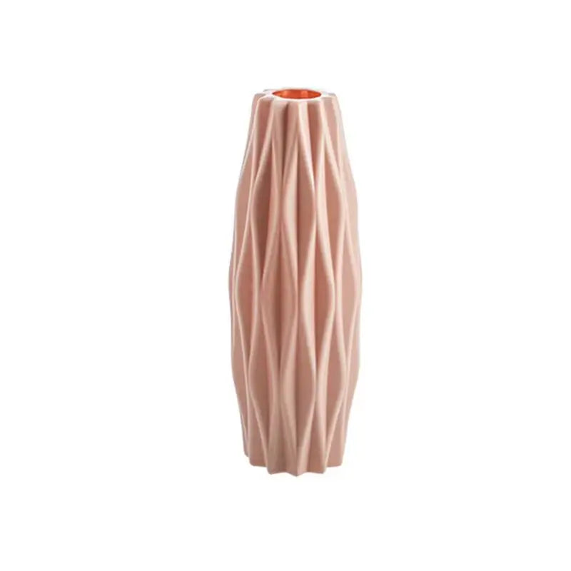 White Nordic-Style Imitation Ceramic Vase – Minimalist Decorative Flowerpot