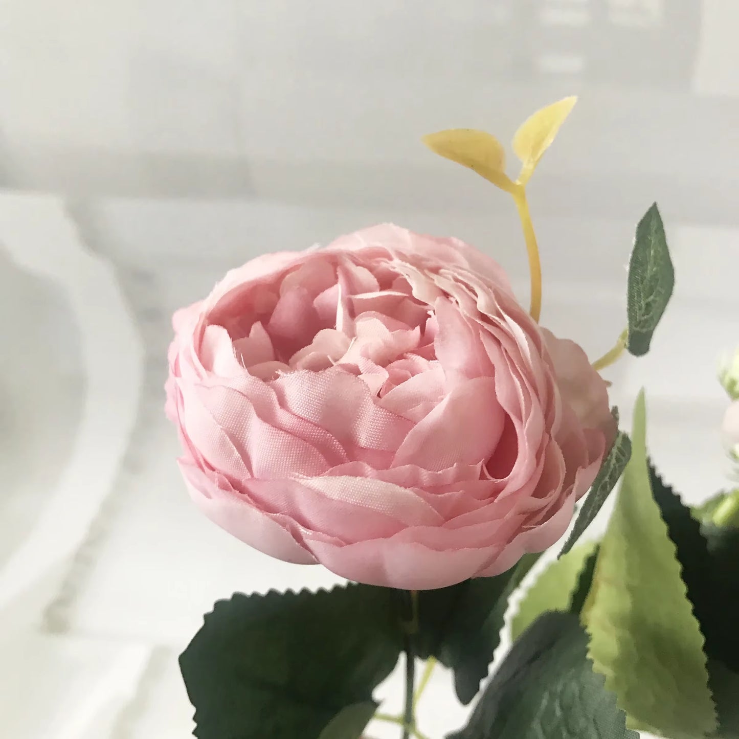 Rose Pink Silk Peony Bouquet β 30cm Faux Flower Arrangement with Buds & Gypsophila π