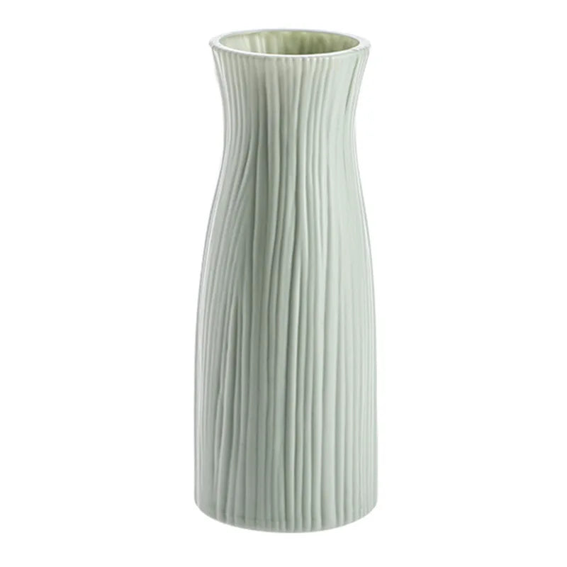 White Nordic-Style Imitation Ceramic Vase – Minimalist Decorative Flowerpot