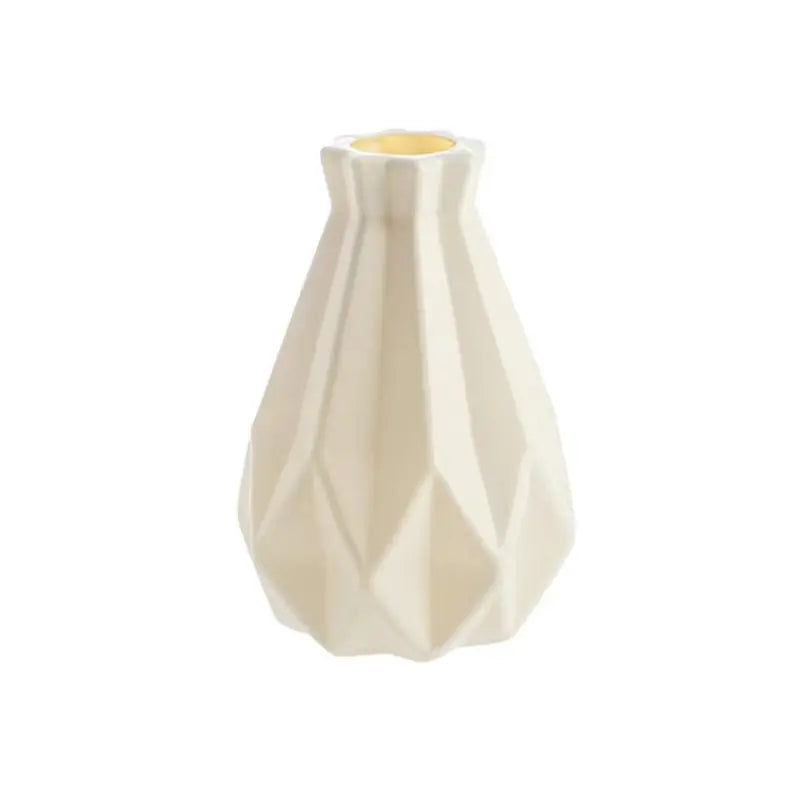 White Nordic-Style Imitation Ceramic Vase – Minimalist Decorative Flowerpot