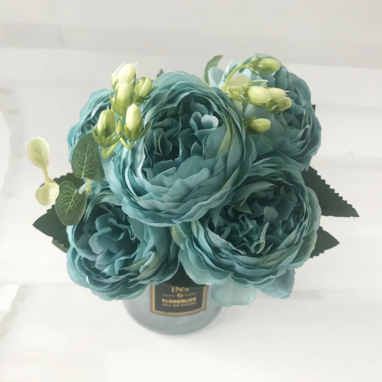 Rose Pink Silk Peony Bouquet – 30cm Faux Flower Arrangement with Buds & Gypsophila 💐