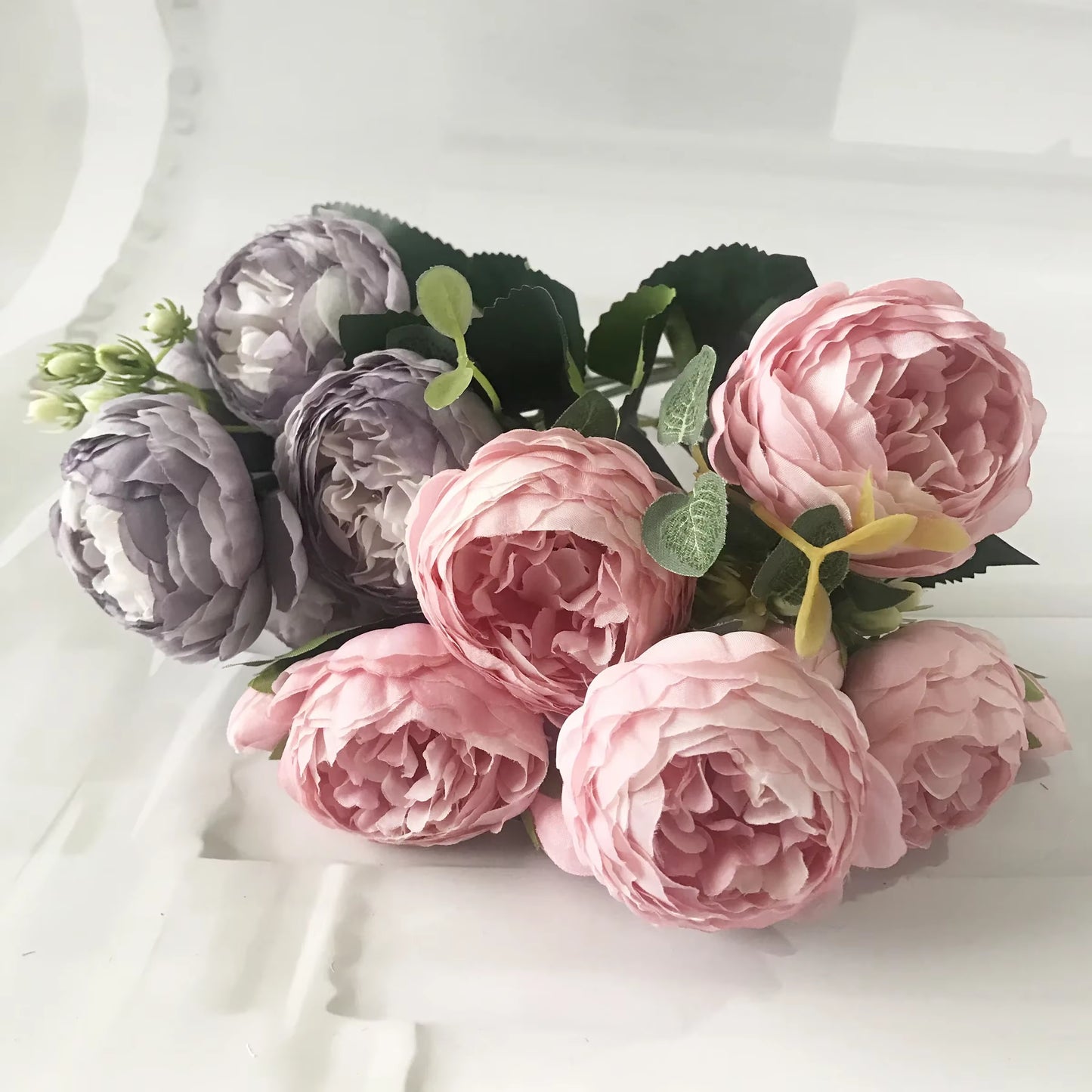 Rose Pink Silk Peony Bouquet – 30cm Faux Flower Arrangement with Buds & Gypsophila 💐